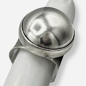 Modernist Sterling Silver Round‎ Dome Ring Sz 7 Chunky Band 13.32g Mexico